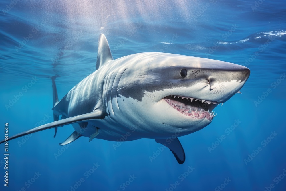 Fototapeta premium Experience the Thrill of Cabo San Lucas' Mako Sharks: Stunning 3:2 Shark Image