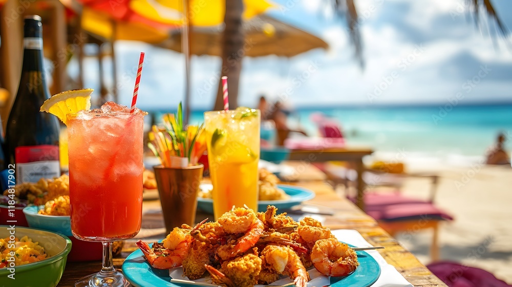 Fototapeta premium Beachfront Seafood Dining