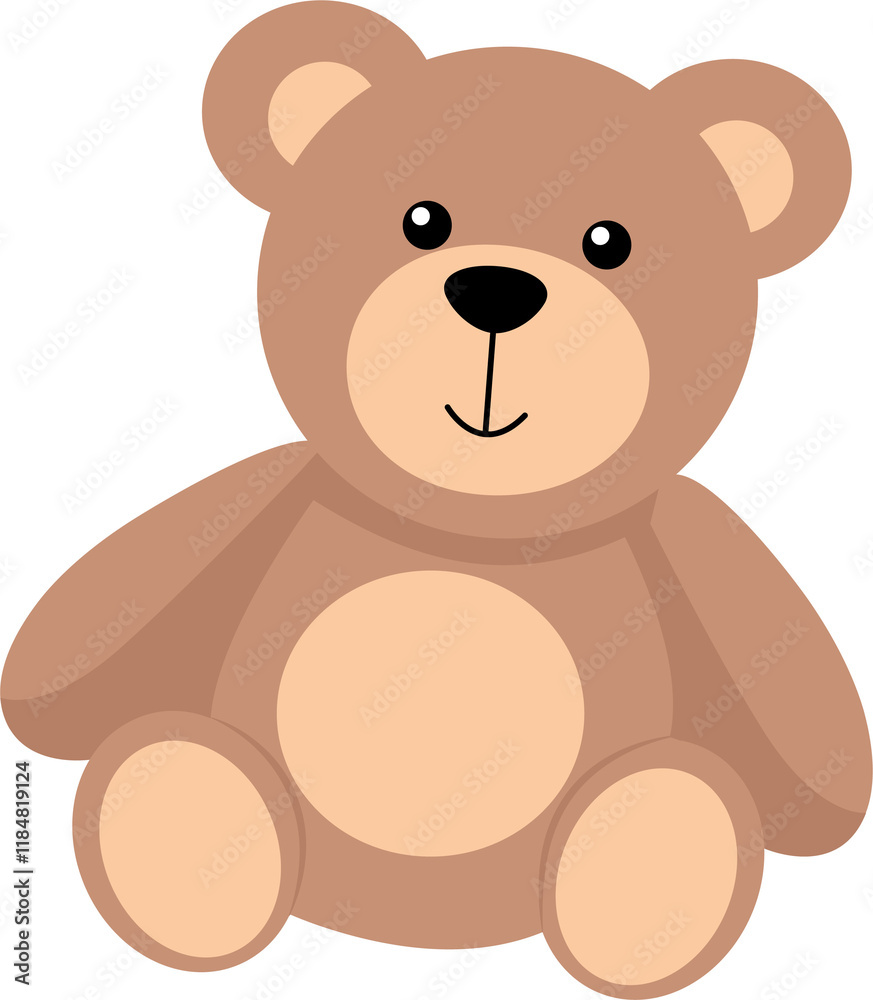 Fototapeta premium Teddy Bear icon. Cute child's toy. Isolated on white background.