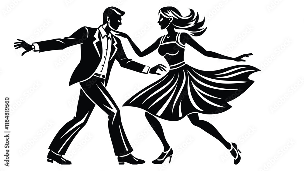 Flat design dancer silhouette Flat design dancer silhouette