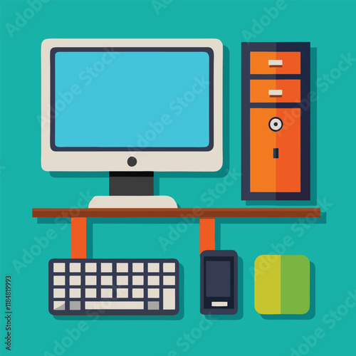 dekstop computer vector