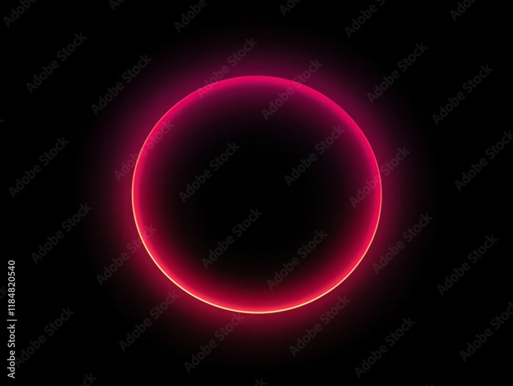 Fototapeta premium Glowing Pink Circle Abstract Dark Background