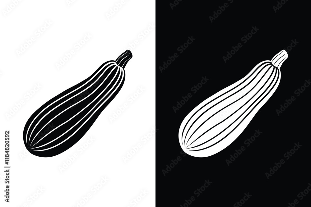 Zucchini icon vector on White Background ,Vector Art Illustration on white background. Zucchini icon vector on White Background ,Vector Art Illustration on white background.