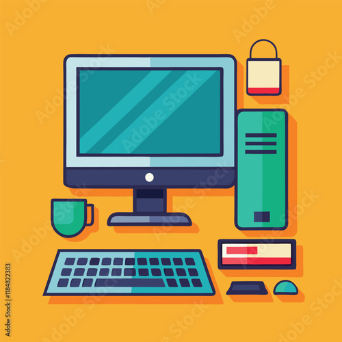 dekstop computer vector
