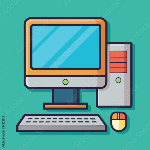 dekstop computer vector