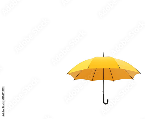 yellow umbrella isolated on white background