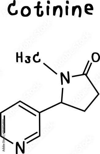 cotinine or chemical structure of cotinine isolate vector on transparency background