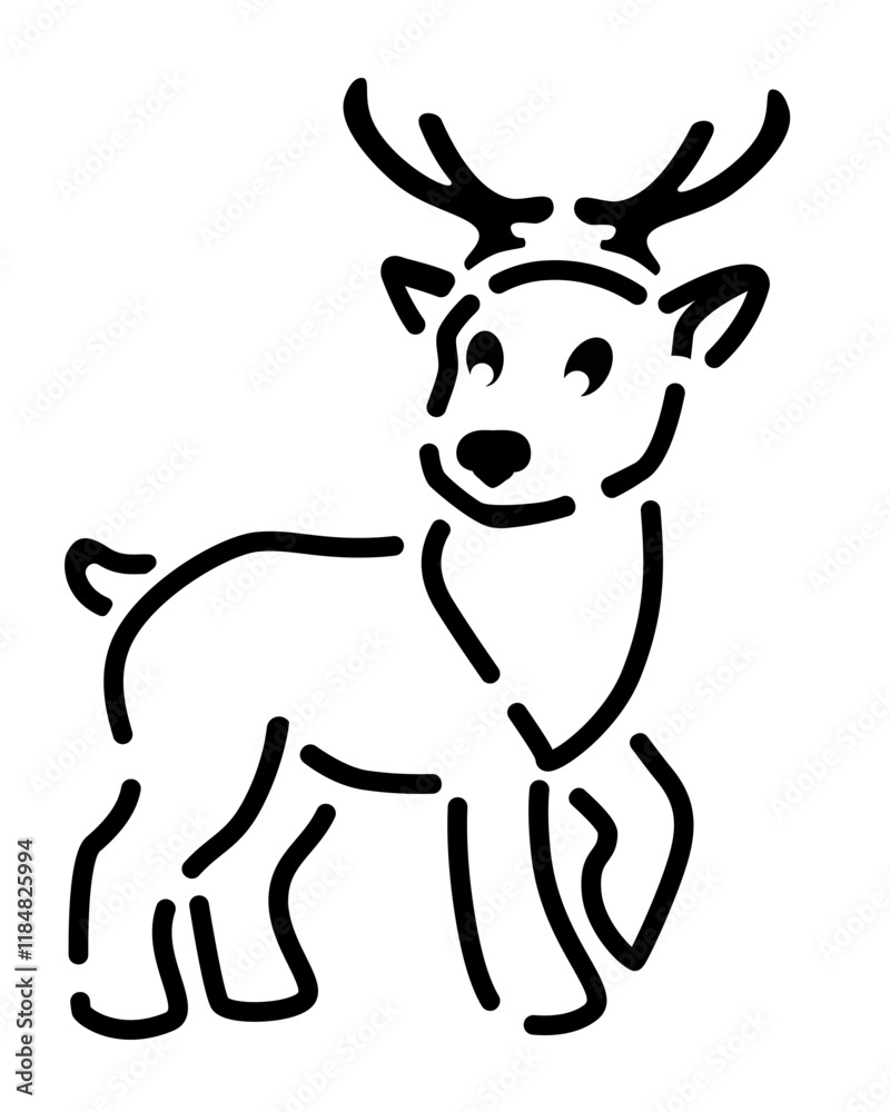 Deer Stencil for Cutting and Pastry - Vector Template for Cutting. Deer Stencil for Cutting and Pastry - Vector Template for Cutting.