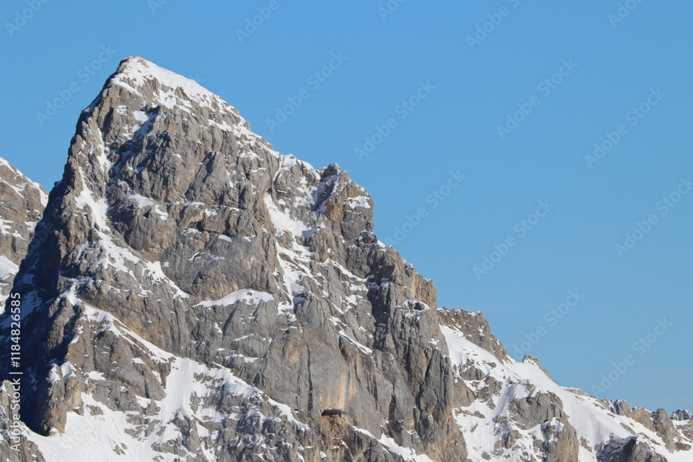Close-up of snow covered mountain peaks