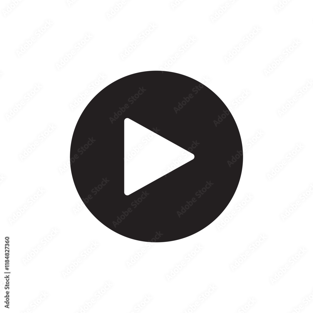 Minimalist Play Button Icon for Multimedia and Video Concepts Minimalist Play Button Icon for Multimedia and Video Concepts