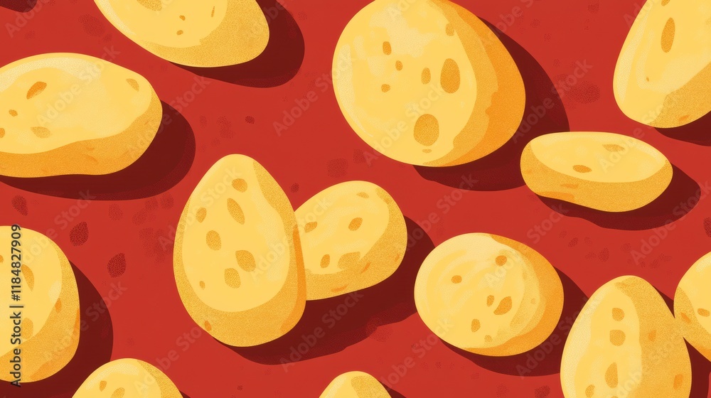 Fototapeta premium A Vibrant Potato Pattern Design