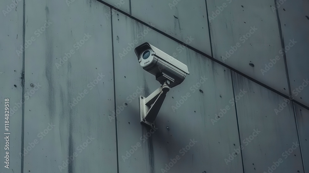 Camera Mounted on Urban Building Facade with Soft Light Camera Mounted on Urban Building Facade with Soft Light