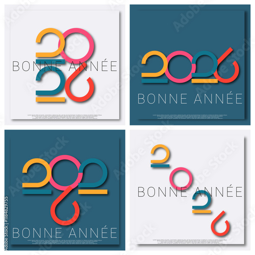 Bonne année - meilleurs vœux 2026 - vecteur pour affiche bannière salutation et célébration du nouvel an 2026.