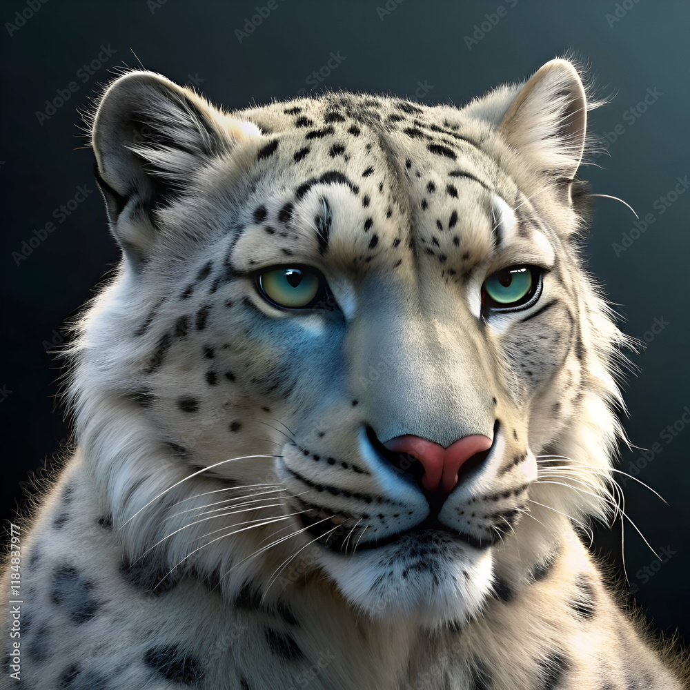 Naklejka premium Stunning close-up of a snow leopard.