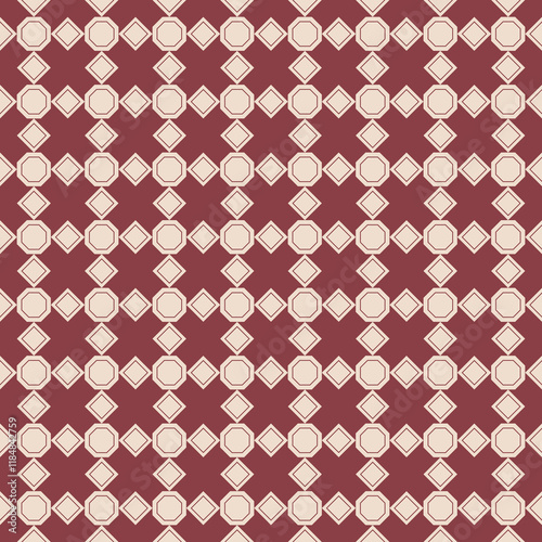 Almond and cordovan colors seamless geometric pattern