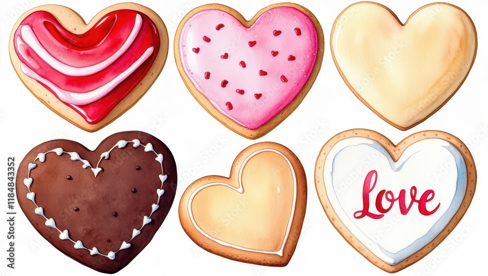 Delicious Assortment of Heart Shaped Valentine s Cookies Sweet Treats Baked Goods Delicious Assortment of Heart Shaped Valentine s Cookies Sweet Treats Baked Goods