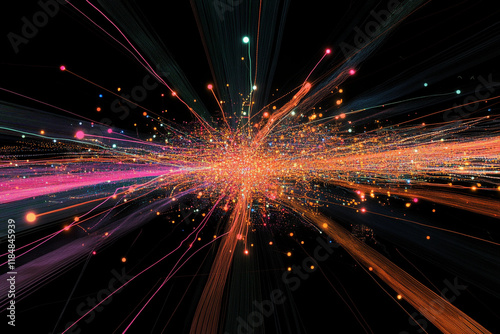Futuristic Data Web with Interconnecting Lines - Digital Map of Information Flow