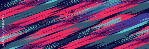 neon background brush game blue pink purple banner abstract paint stain vintage modern car wrap sticker, vector.