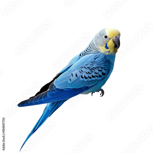 blue parakeet isolated on transparent background