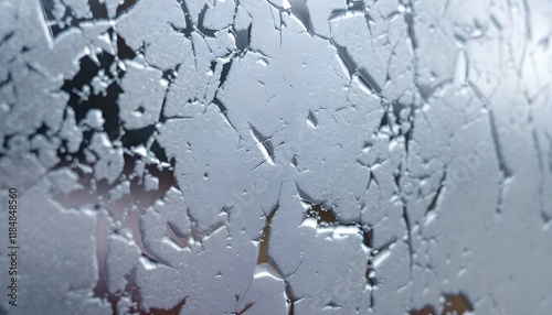 Delicate frostwork on a chilly window photo