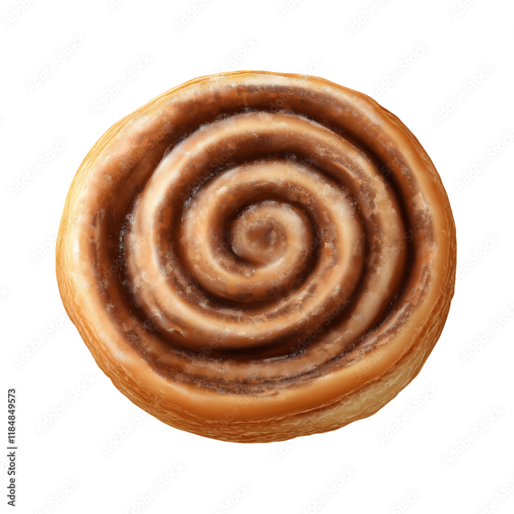 Fototapeta premium Cinnamon roll isolated on transparent background