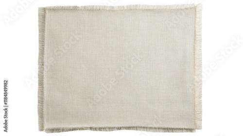 Elegant woven fabric with fringe detail displayed on a neutral background in soft lighting