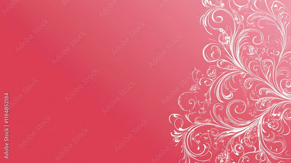 Elegant Pink Background With White Floral Design Elegant Pink Background With White Floral Design