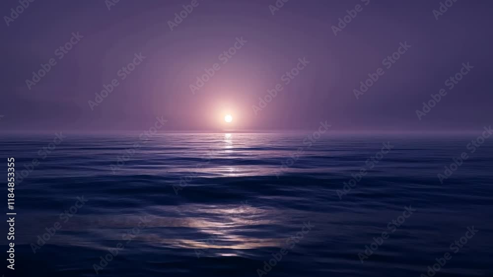 Serene Sunset Over the Ocean: A Twilight Seascape Serene Sunset Over the Ocean: A Twilight Seascape