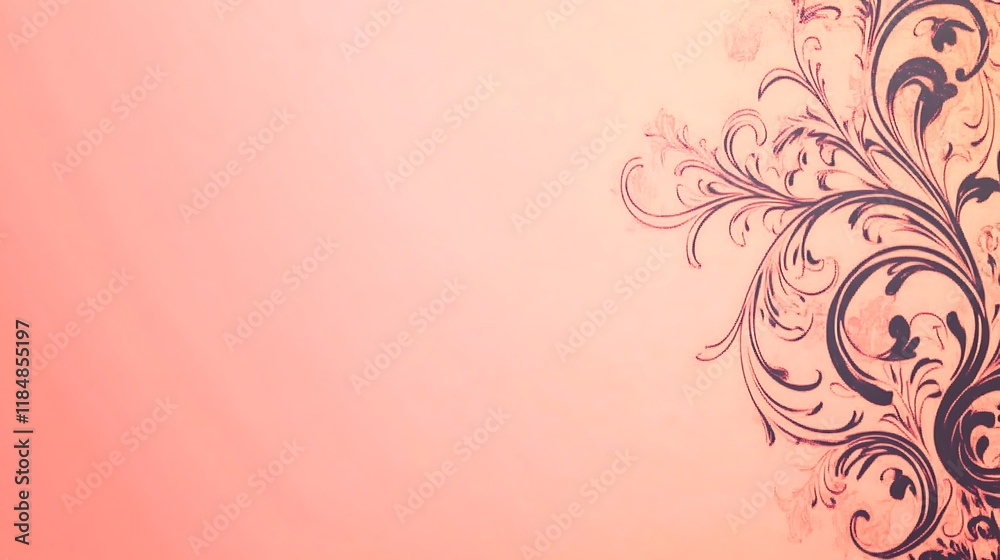 Elegant Pink Background with Dark Floral Design Elegant Pink Background with Dark Floral Design