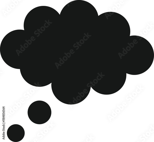 Thought bubble thinking cloud line art vector icon for apps and websites