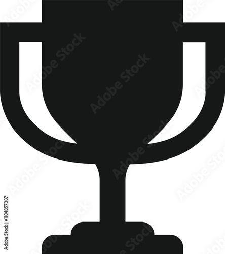 Trophy cup icon, victory cup vector, trophy silhouette