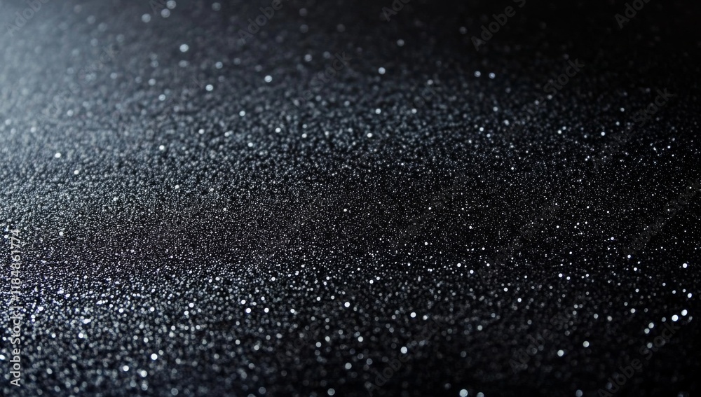 Fototapeta premium Black Glittery Texture with Snow Falling