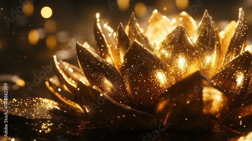 Glowing Lotus with Dramatic Lighting Effects