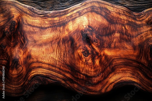 rich mahogany wood surface with intricate grain patterns warm lighting emphasizing natural variations sophisticated and organic texture