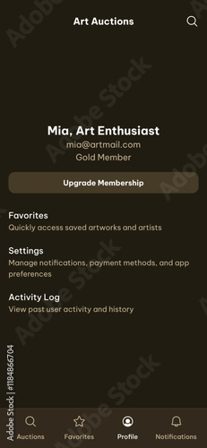 Art Auction, Artwork Bidding House, Artistic Collection Bid Marketplace Portal Black App Template