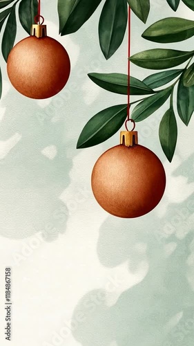 Decorative ornaments among lush green leaves.