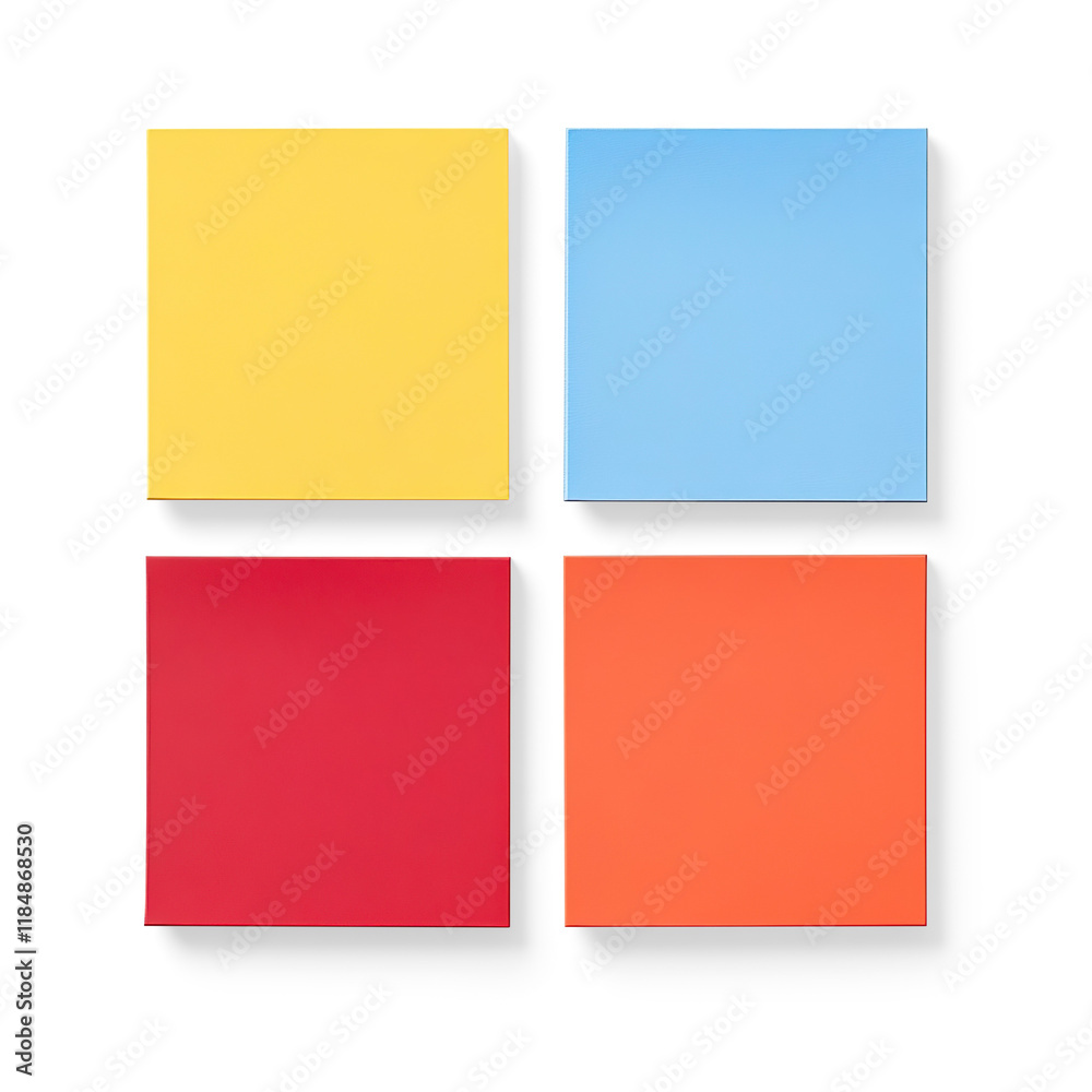 Colorful Square Panels in Grid Arrangement on a Transparent Background Colorful Square Panels in Grid Arrangement on a Transparent Background