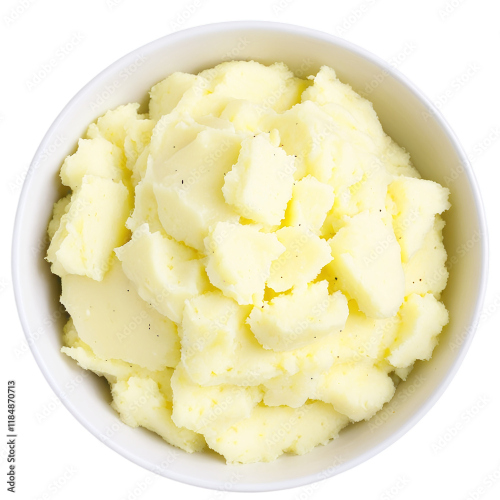 Mashed potatoes in a bowl isolated on transparent background Mashed potatoes in a bowl isolated on transparent background