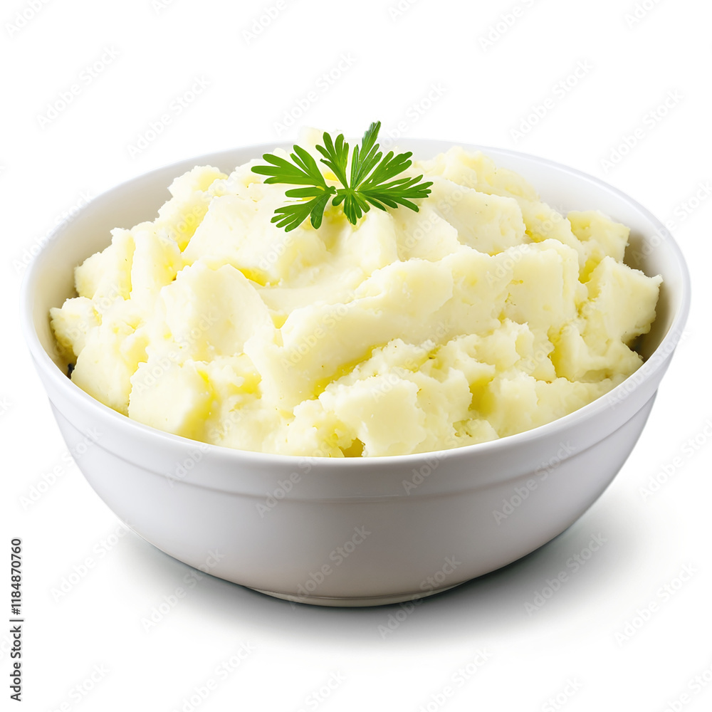Mashed potatoes in a bowl isolated on transparent background Mashed potatoes in a bowl isolated on transparent background