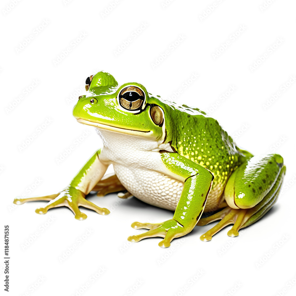Obraz premium frog sitting isolated on transparent background