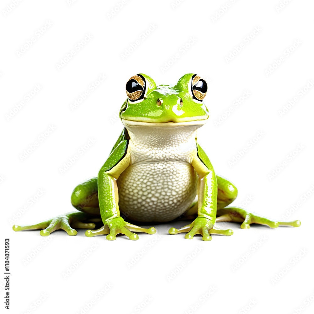 Obraz premium frog sitting isolated on transparent background