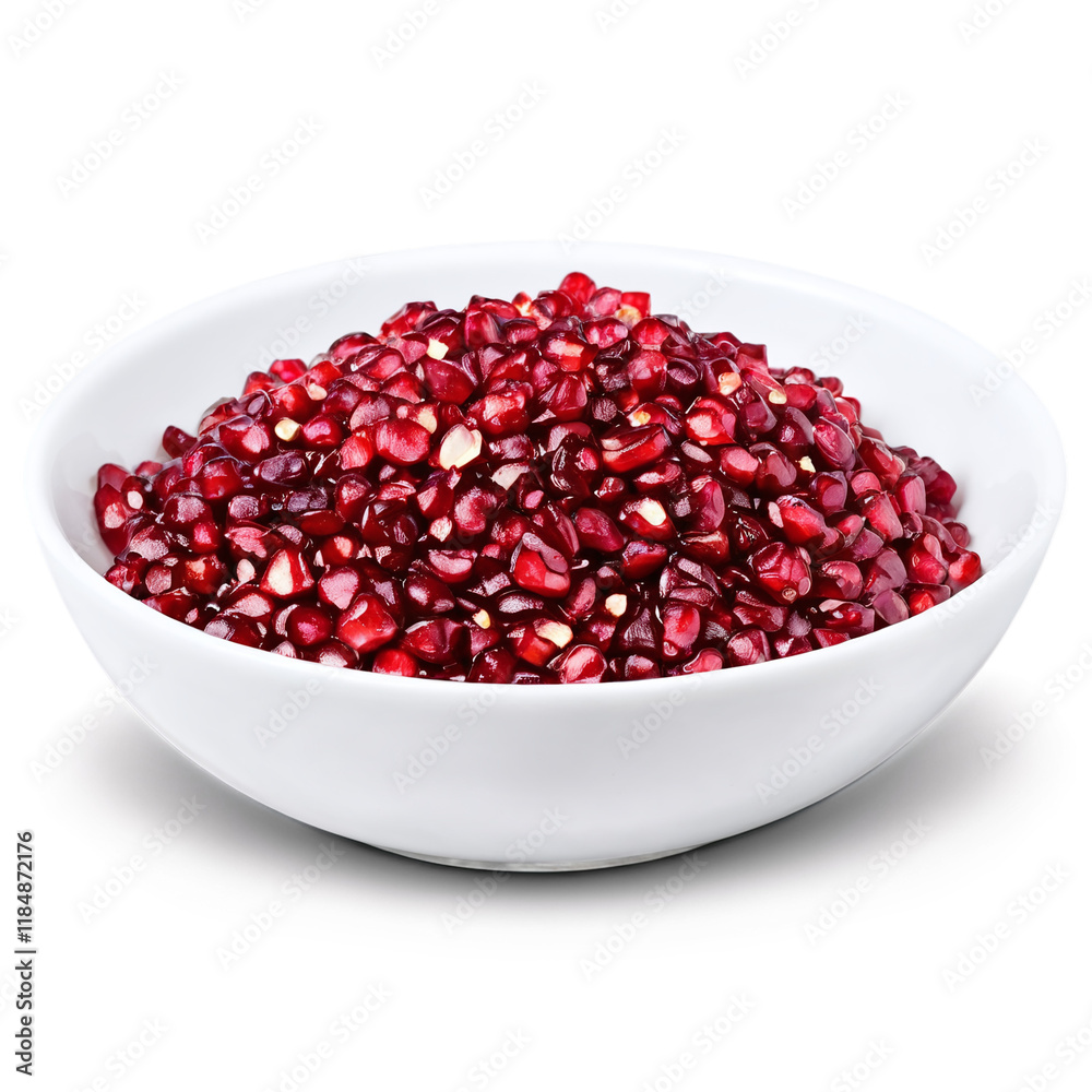 pomegranate seeds in a bowl isolated on transparent background pomegranate seeds in a bowl isolated on transparent background