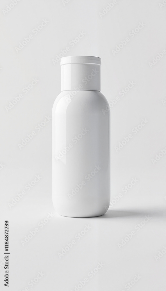 Bottle With Cap Mockup on plain white background Bottle With Cap Mockup on plain white background