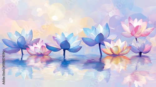 Serene Lotus Flowers Reflecting on Water