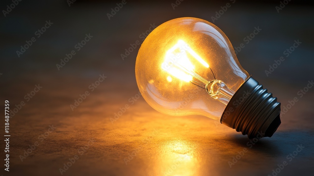 Bright Light Bulb in Professional Office Setting Bright Light Bulb in Professional Office Setting