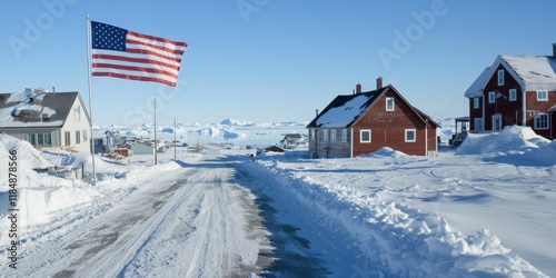 US flag flying in Greenland