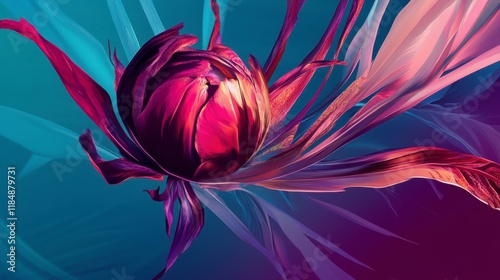 Abstract Floral Explosion: A Vibrant Botanical Masterpiece