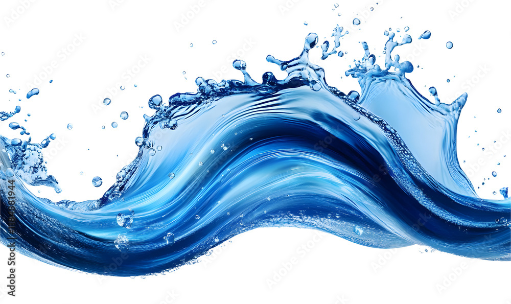 Crystal clear water splashing with bubbles on white background Crystal clear water splashing with bubbles on white background