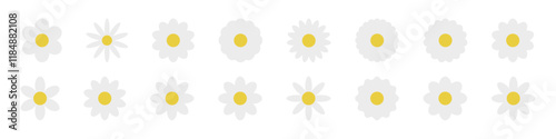 Flower  icons set.Flower icon collection.Flat  style.Vector illustration.