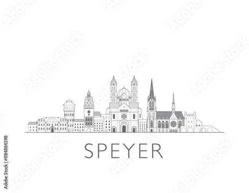 Speyer Germany skyline cityscape vector illustration